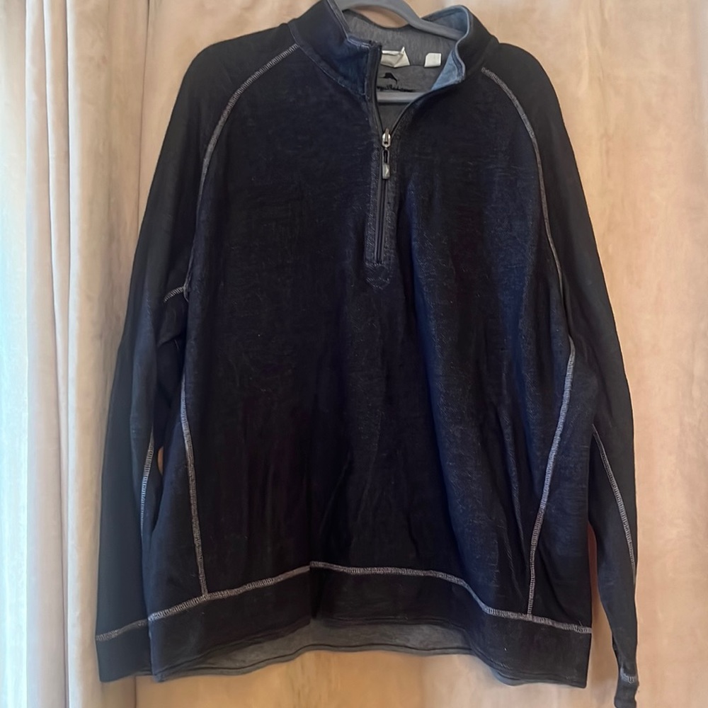 Tommy Bahama men’s Reversible Long Sleeve Shirt - dark gray and gray